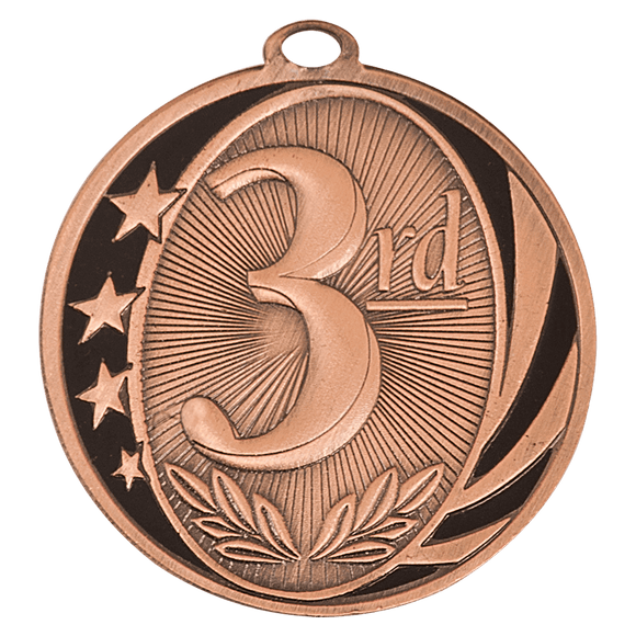 MS715 Bronze Color 3rd Place MidNite Star Medal 2 Inch Round