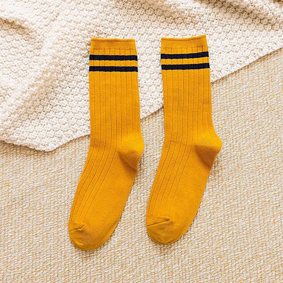 AZ423B Golden Color With Black Stripe Socks