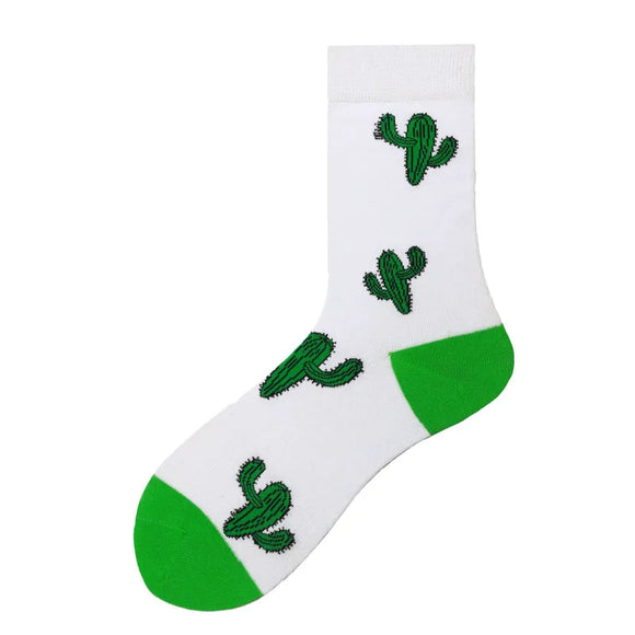 AZ409B White Cactus Socks