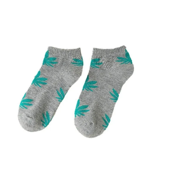AZ870 Grey Weed Low Cut Socks