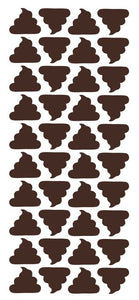 Brown Poop Emoji Stickers 1" DC07-080