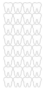 White Tooth Stickers 1" DC13-010