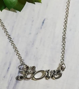 N1194 Silver Love Necklace with FREE EARRINGS