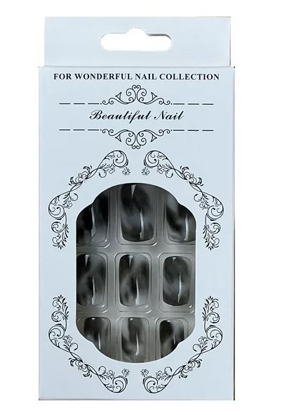 NS651 Long Square Press On Nails 24 Pieces