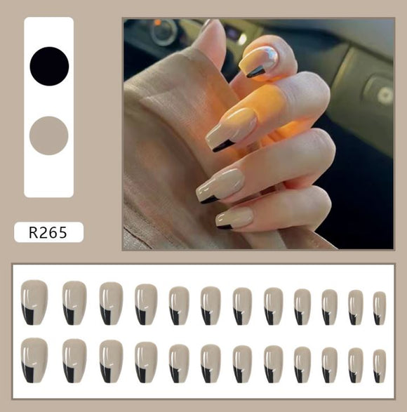 NS170 Long Plastic Ballerina Press On Nails 24 Pieces R265