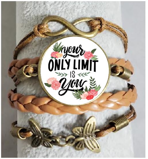 AZ1546 Brown Your Only Limit Is You Leather Layered Bracelet
