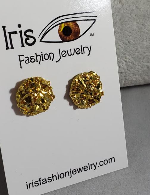AZ1504 Gold Gem Cluster Earrings