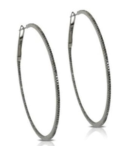 AZ1534 Silver Flat Bottom 1 ½" Earrings