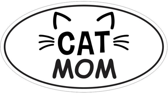 ST-D7272 Cat Mom Oval Bumper Sticker