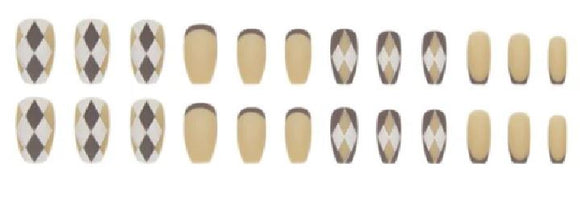 NS636 Long Plastic Ballerina Press On Nails 24 Pieces R253