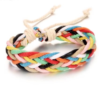 B627 Multi Color Braided Rope Bracelet