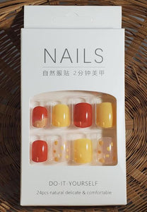 NS169 Short Square Press On Nails 24 Pieces R130