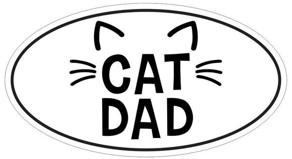 ST-D7273 Cat Dad Oval Bumper Sticker