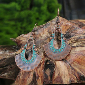 AZ428 Patina Look Half Circle Design Earrings