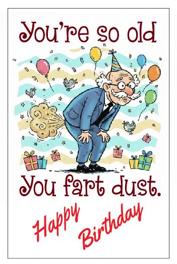 GC29 Birthday Card Funny Birthday Card Fart Dust
