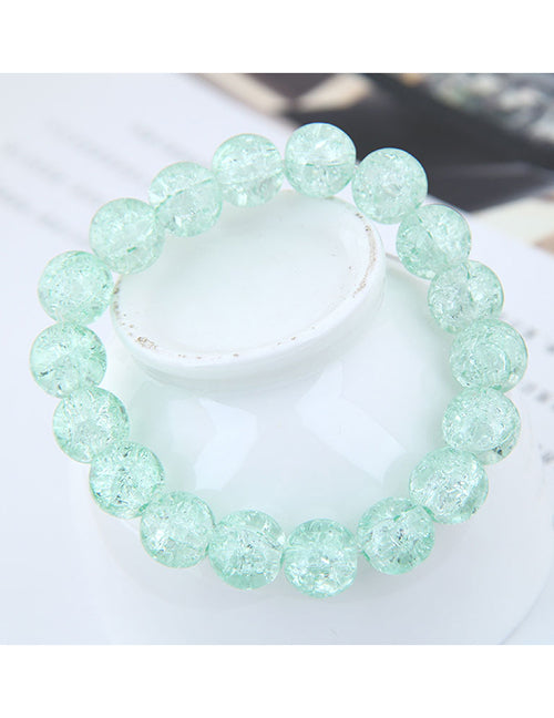 B19 Light Green Crackle Glass Bracelet - Iris Fashion Jewelry