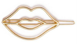 H144 Gold Lips Hair Clip - Iris Fashion Jewelry