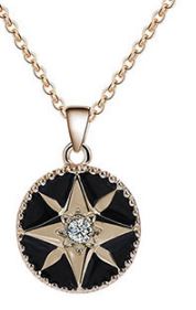N901 Dainty Gold Black Enamel Diamond Star Necklace with FREE Earrings - Iris Fashion Jewelry