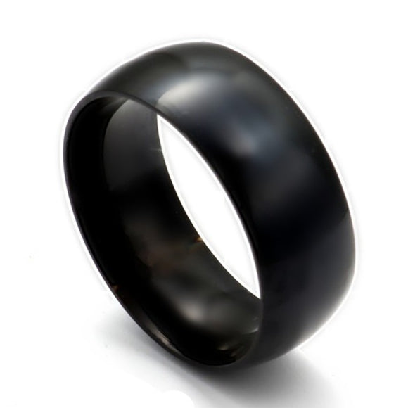 R103 Thick Black Titanium & Stainless Steel Ring - Iris Fashion Jewelry