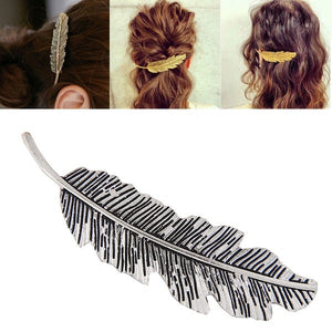 H128 Silver Leaf Hair Clip - Iris Fashion Jewelry