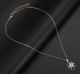 N901 Dainty Gold Black Enamel Diamond Star Necklace with FREE Earrings - Iris Fashion Jewelry
