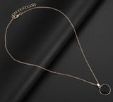 *N914 Dainty Gold Black Half Dot Necklace with FREE Earrings - Iris Fashion Jewelry