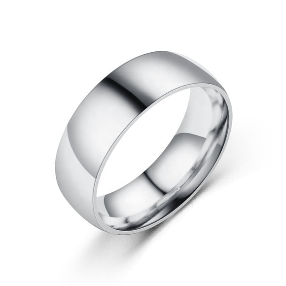R415 Silver 8mm Titanium & Stainless Steel Ring - Iris Fashion Jewelry