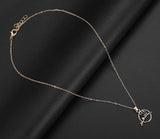 N899 Dainty Gold Cat on Branch Diamond Necklace with FREE Earrings - Iris Fashion Jewelry