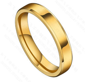 R435 Basic Thin Gold Titanium & Stainless Steel Ring - Iris Fashion Jewelry