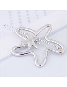 H163 Silver Starfish Hair Clip - Iris Fashion Jewelry