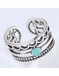TR21 Silver with Blue Dot Toe Ring - Iris Fashion Jewelry