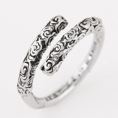 TR19 Silver Floral Pattern Toe Ring - Iris Fashion Jewelry