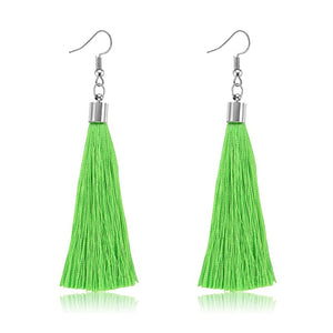 E354 Lime Tassel Earrings - Iris Fashion Jewelry