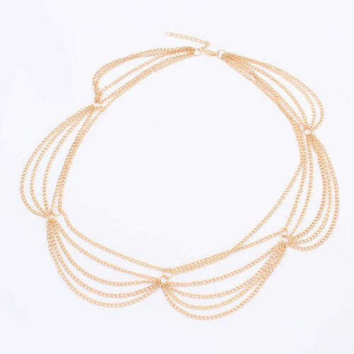 H16 Gold Multi Chain Headdress - Iris Fashion Jewelry
