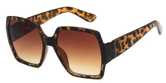 S16 Leopard Pattern Sparkle Design Sunglasses - Iris Fashion Jewelry