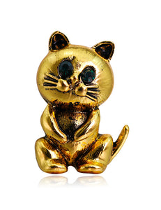 F21 Gold Cute Cat Fashion Pin - Iris Fashion Jewelry