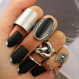 RS05 Silver Color Bohemian Assorted 6 pc. Ring Set - Iris Fashion Jewelry