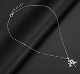 N891 Dainty Silver Branch of Diamonds Necklace with FREE Earrings - Iris Fashion Jewelry