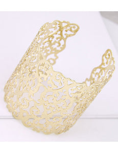B184 Gold Filigree Design Bracelet - Iris Fashion Jewelry