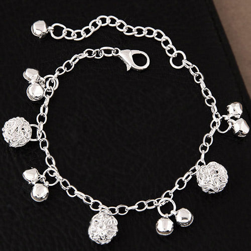 B153 Silver Small Bell Bracelet - Iris Fashion Jewelry