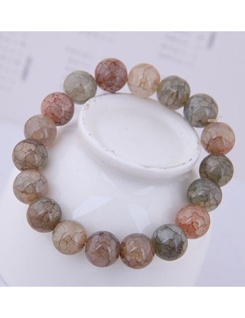 B541 Earth Tone Marble Pattern Glass Bracelet - Iris Fashion Jewelry