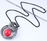 N68 Red & Silver Fashion Necklace with FREE Earrings - Iris Fashion Jewelry