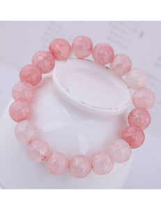 B538 Pink Marble Pattern Glass Bracelet - Iris Fashion Jewelry