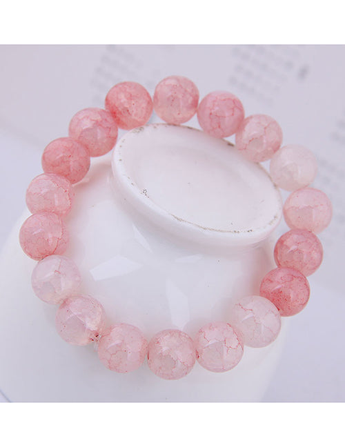 B538 Pink Marble Pattern Glass Bracelet - Iris Fashion Jewelry