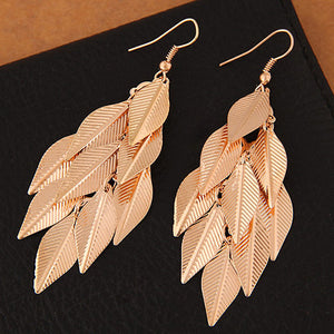 E170 Gold Multi Leaf Earrings - Iris Fashion Jewelry