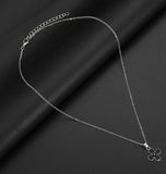 *N917 Dainty Silver with Black Flower Necklace with FREE Earrings - Iris Fashion Jewelry