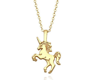 L245 Small Gold Unicorn Necklace with FREE Earrings - Iris Fashion Jewelry