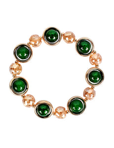 B619 Gold & Green Gem Bracelet - Iris Fashion Jewelry