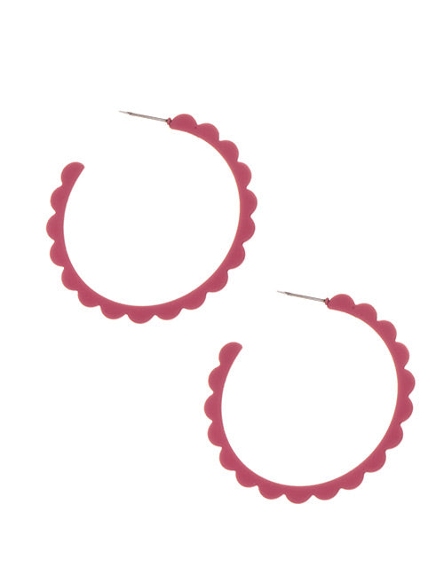 *E891 Pink Metal Earrings - Iris Fashion Jewelry
