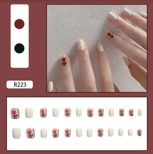 NS177 Short Press On Nails 24 Pieces R223 - Iris Fashion Jewelry